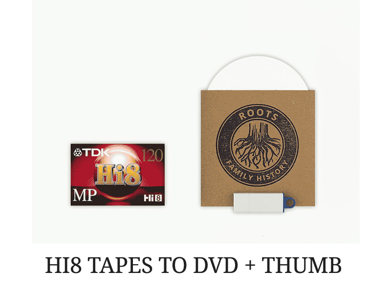 Hi8 tapes to dvd and thumb drive Roots Family History in Boise Idaho
